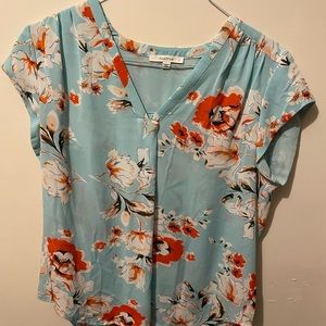 Fun 2 fun light blue floral top